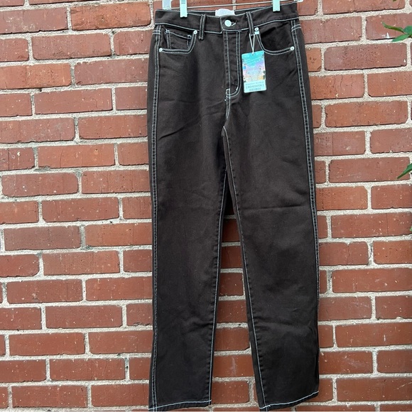 Revice brown miss me ex-boyfriend new with tags, white seam button fly, size 28 - Picture 5 of 13